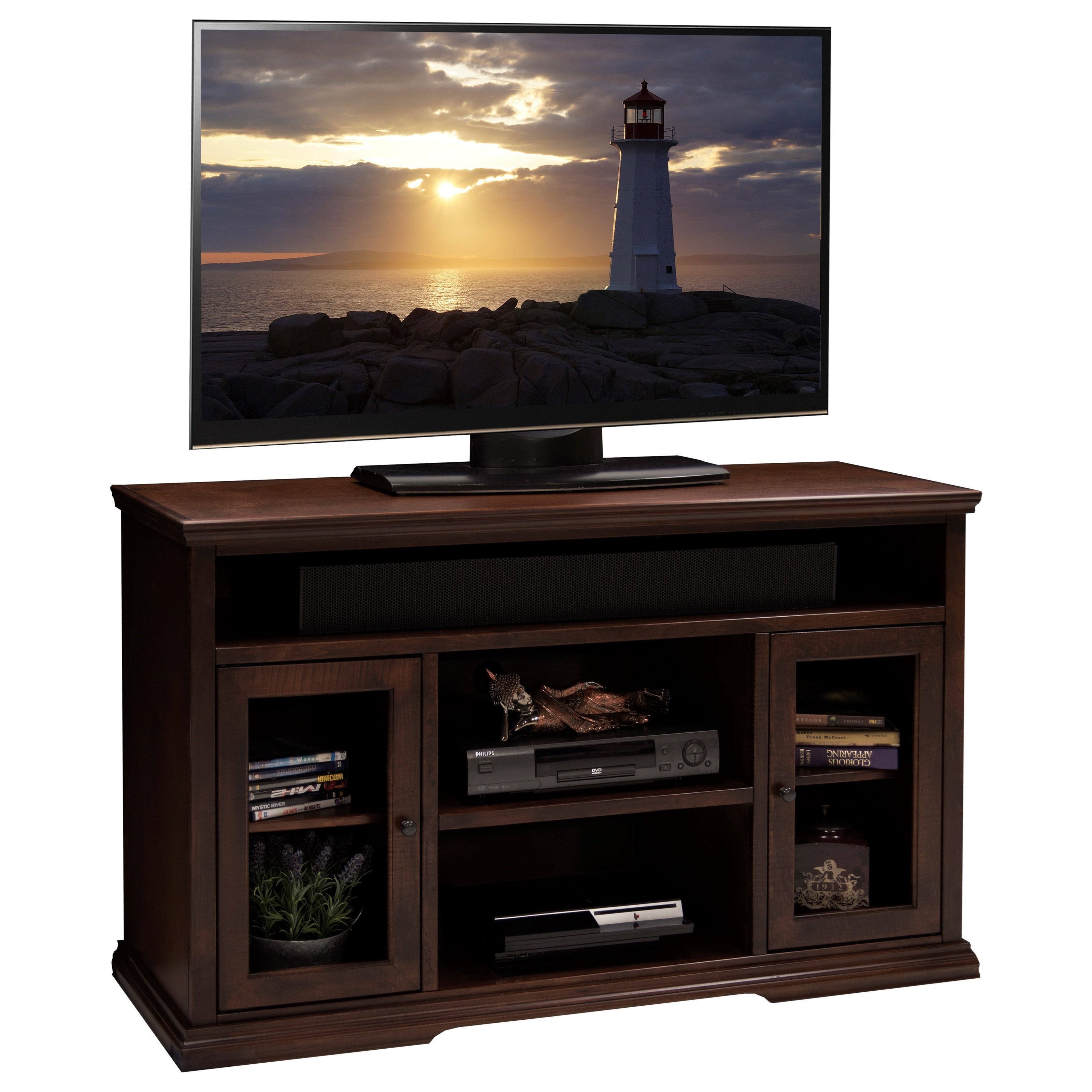 Legends Furniture Ashton Place 54Inch Tall TV Cart with Doors and